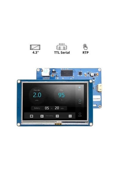 4.3 Inch Nextion Hmı Akıllı Dokunmatik Tft Lcd Ekran - 16 Mb Dahi