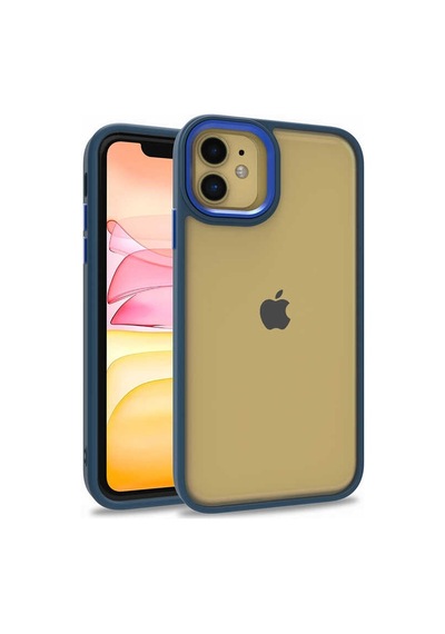 Apple Uyumlu iPhone 11 Metal Kamera Korumalı Arkası Şeffaf Silikon Kılıf - Lila