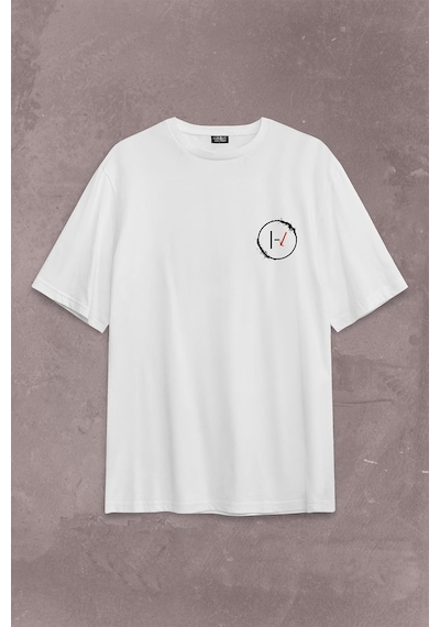Twenty One Pilots Logo Stressed Sırt Ön Baskılı Oversize Tişört Unisex T-shirt 001