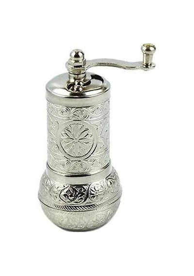 Osmanlı Motifli Kahve Ve Baharat Değirmeni Gümüş Renkli