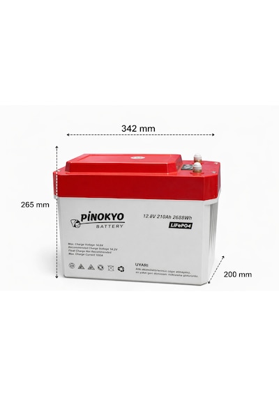 Megacell / Pinokyo 12.8 V 210 Ah Lityum Demir Fosfat Akü Lifep04 -prizmatik Hücreli