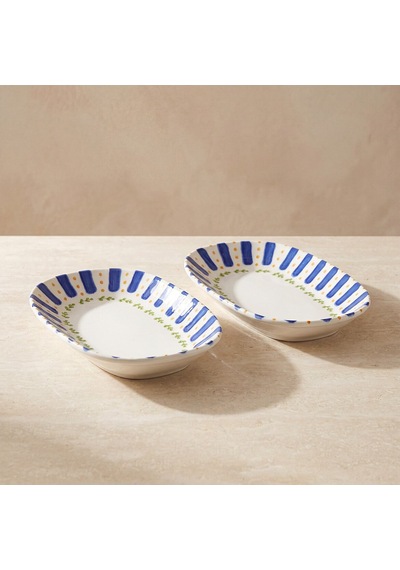 Güral Kayısı Desenli 24 Cm 2li Porselen Kayık Tabak Seti Çok Renkli