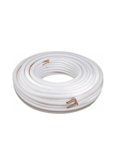 İzolasyonlu Boru Beyaz Çiftli 1/4"0,80 + 3/8"0,80 9 Mm Vrv 25.03.005