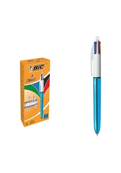 Bic Tükenmez Kalem Shıne 4 Colours Mavi Gövde 12 Li 949896 Çok Renkli