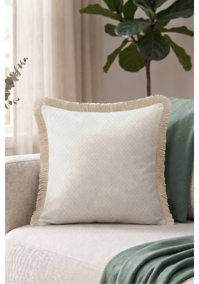Geometrik Damask Desen Saçaklı Yastık Kılıfı-zarif Klasik Modern Krem Vizon Püsküllü Kırlent Kılıfı Sessiz Düş Halo Geometrik Damask Desen Saçaklı Yastık Kılıfı-zarif Klasik Modern Krem Vizon Püsküllü Kırlent Kılıfı Sessiz Düş Halo