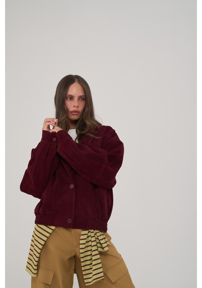 Mai Collection Bandera Bordo Unisex Bomber Ceket