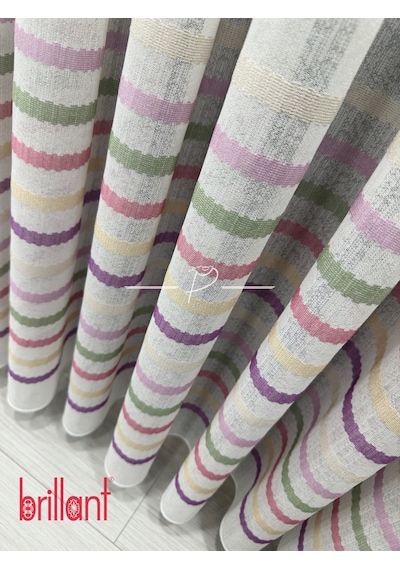 Tül Perde Çocuk Odası Tül Perdesi Colorful Gökkuşağı Desen Çok Renkli