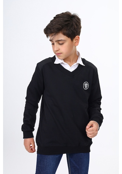 Toontoy Kids Toontoy Erkek Çocuk Okul Baskılı Sweatshirt Siyah
