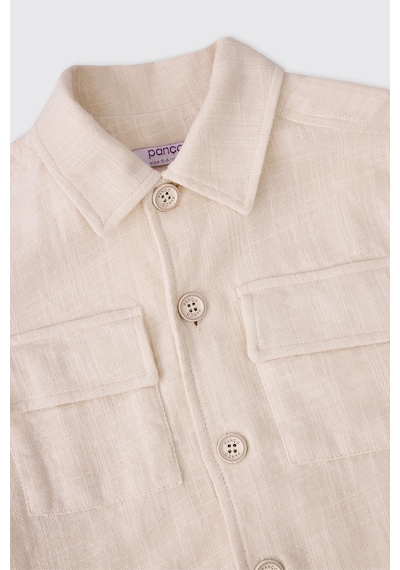 Panço Erkek Çocuk Bej Düğmeli Ceket Krem 2611BK22010