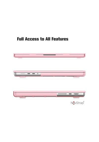 Novstrap Apple Uyumlu MacBook Pro 14 İnç M3 A2992 A2918 İle Parlak Kılıf + Siyah Klavye Kılıfı +film