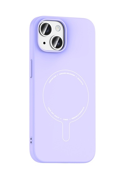 Maks Technology iPhone Uyumlu 15 Kılıf M-safe Şarj Özellikli Kamera Korumalı Mkst Elio Sert Pc Kapak - Lila