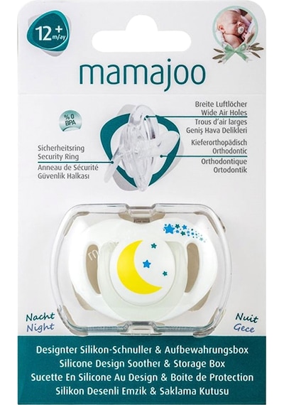 Mamajoo Saklama Kutulu Ortodontik Silikon Emzik 12+Ay Beyaz 3855 Beyaz