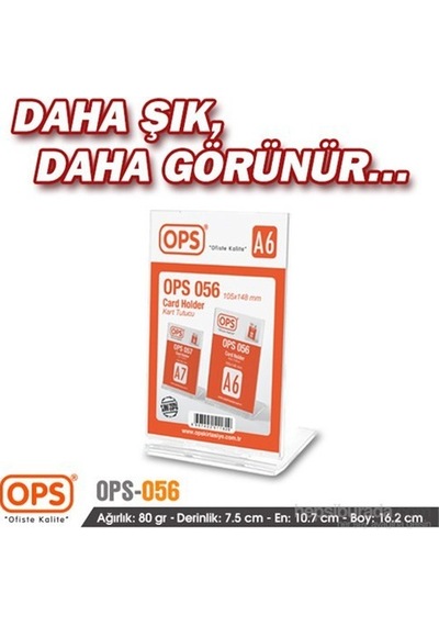 Ops OPS056 A6 Kart Tutucu (Şeffaf)