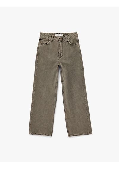 Koton Rahat Kalıp Yıkamalı Düğmeli Cepli Baggy Denim Pantolon - Baggy Jeans Kahverengi 6wal40248md Kahve Koton Rahat Kalıp Yıkamalı Düğmeli Cepli Baggy Denim Pantolon - Baggy Jeans Kahverengi 6wal40248md Kahve