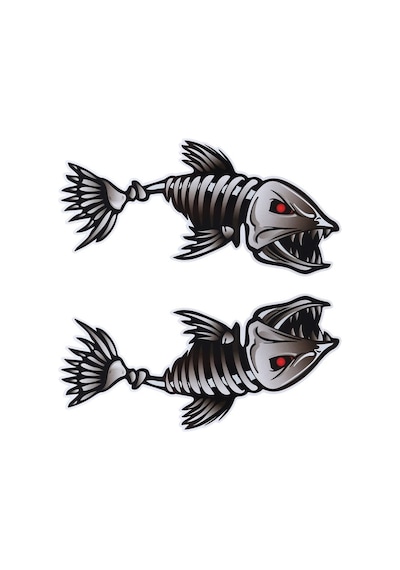 Balık Kemikleri Iskelet Araba Sticker Oto Etiket18Cm