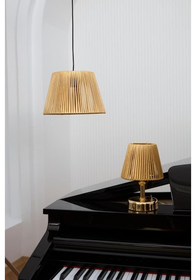 Modern Parlak Gold Deri Avize Gold