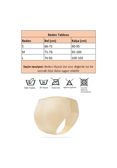 Jasmin'S Pop Up Popo Kaldırıcı Silikonlu  Ten Kadın Külot Ten Rengi