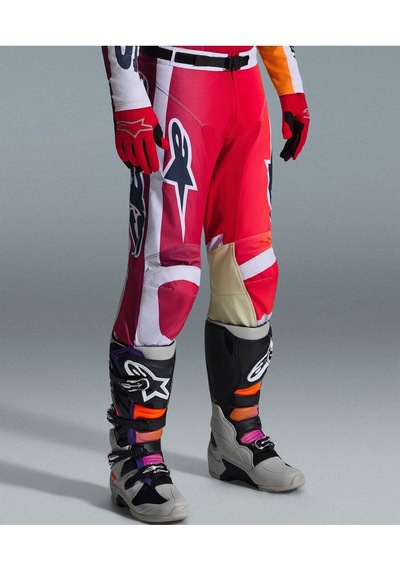 Alpinestars Racer Portl Off-road Motosiklet Pantolonu Kırmızı Beyaz Siyah
