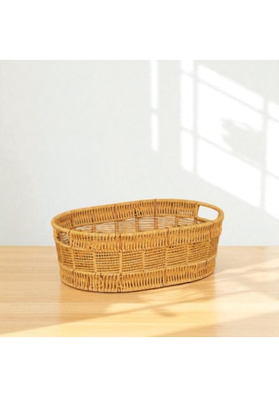 Oval Rattan Küçük Boy Sepet Hasır