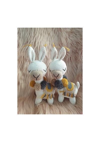 Amigurumi Örgü Oyuncak Uyku Arkadaşı Hediyelik Lama Çok Renkli