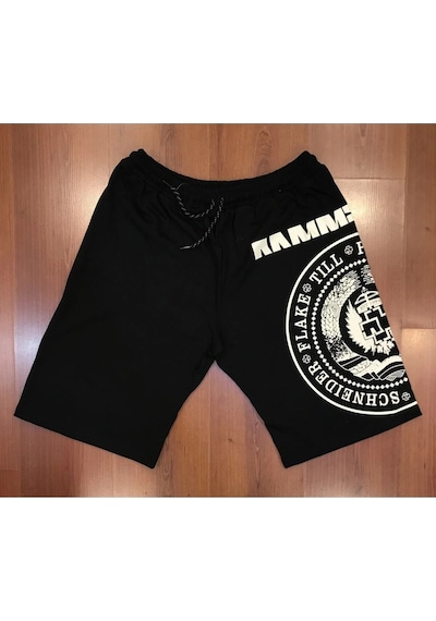 Mavi Etiket Rammstein Est 1994 Baskılı Siyah Şort Adr-srt-256 Siyah
