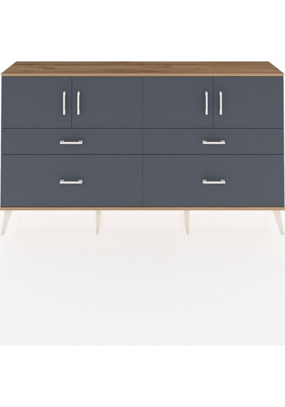 Arges Konsol 2 Raflı 4 Çekmeceli 4 Kapaklı 176x30x99 Çam-antrasit Çam-antrasit Arges Konsol 2 Raflı 4 Çekmeceli 4 Kapaklı 176x30x99 Çam-antrasit Çam-antrasit