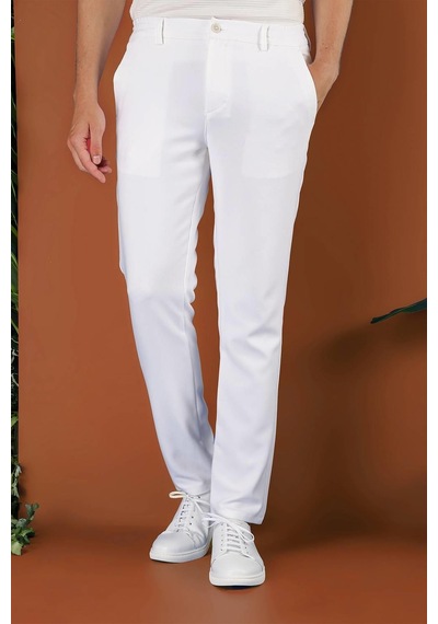 Efor P 1116 Slim Fit Beyaz Spor Pantolon Beyaz