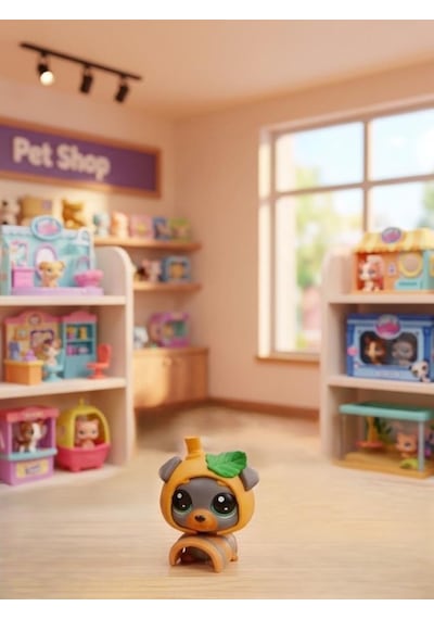 Minişler Pet Shop Sevimli Meyve Kostümlü Miniş Figür Ve Köpek Kulübesi Işıklı Paket Oyuncak