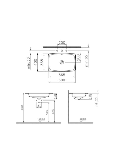 VitrA Metropole Infinit Etajerli Lavabo. 80 CM M58000018001