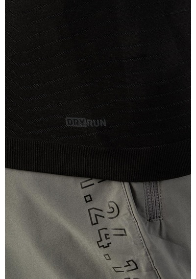 Maraton Active Slimfit Erkek Bisiklet Yaka Kısa Kol Koşu Siyah T-Shirt 821072-Siyah