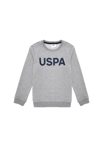 U.S. Polo Assn. Erkek Çocuk Gri Melanj Bisiklet Yaka Sweatshirt 50289143-VR086