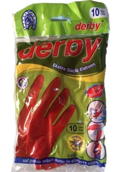 Derby Naylon Eldiven 10 No Bordo