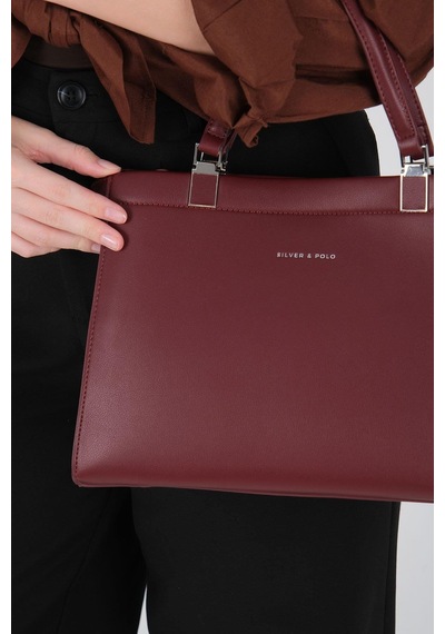 Silver Polo Sp1237 Kadın El Çantası Cilt Bordo-bordo