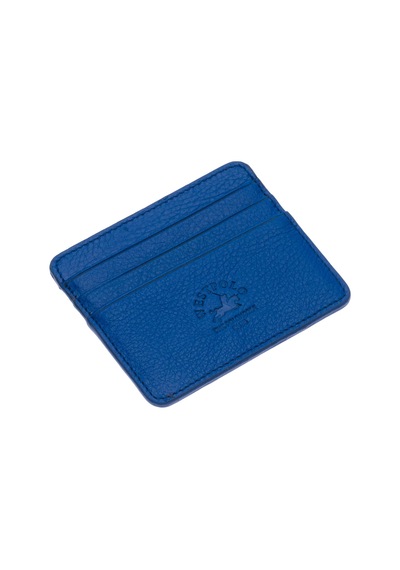 Westpolo Unisex Süper Slim Para Bölmeli Hakiki Deri İnce Kartlık Cüzdan 6 Bölmeli - Saks Mavi Saks Mavi