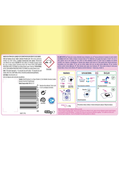 Vanish Oxi Action Kristal Beyaz Deterjan Güçlendirici ve Leke Çıkarıcı Toz 480 G