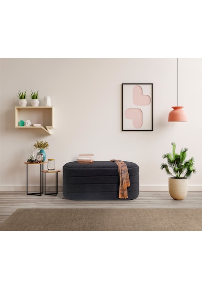 Bench Puf - Yatak Ucu Bench - Cnc Çizgili Modern Bench Modelleri -oturma Bankı -küçük Koltuk Siyah