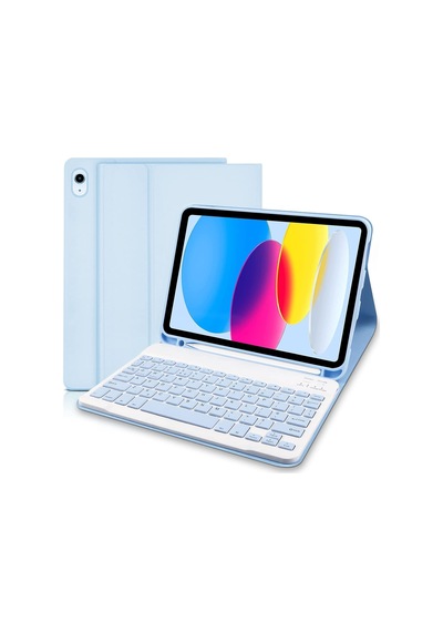 Apple iPad Uyumlu  A16 10. Nesil 2022/2025 Uyumlu Bluetooth Türkçe Q Klavyeli Kılıfı Tablet Değildir