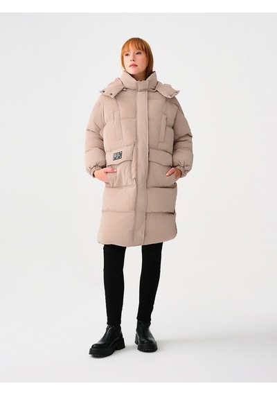 Loose Fit Kadın Mont Taş