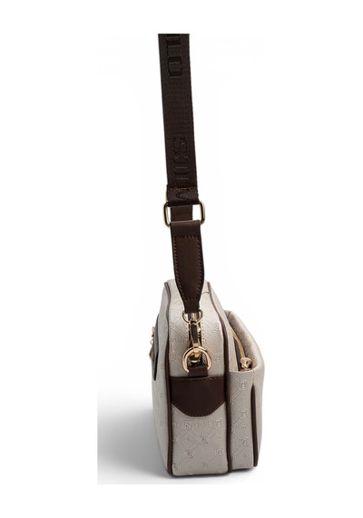 Silver & Polo Silver Polo Bej - Kahve Logolu Kadın Çapraz Çanta Sp1267 Bej - Kahverengi