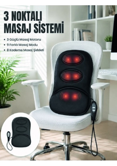 Titreşimli Masaj Koltuk Minderi Kademe Şiddet Ayarlı Isıtma Fonksiyonlu Masaj Pedi -