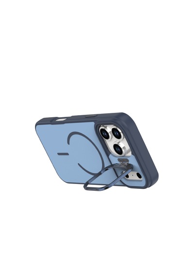 Apple Uyumlu iPhone 17 Pro Max  Flexa Magsafe Kapak Şeffaf Darbe Emici İnce Premium Kılıf Mavi