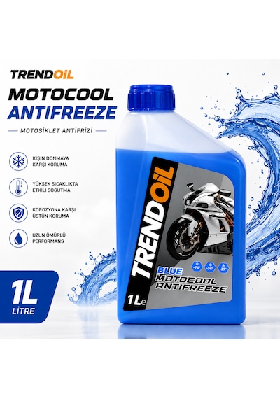 TRENDOİL Motocool Motosiklet Antifrizi 1 Litre Motor Soğutma Sıvısı Mavi