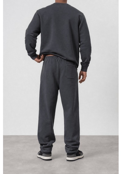 Erkek Respire Basic Baggy Eşofman Altı Füme