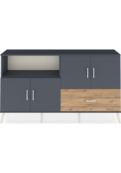 Arges Konsol 4 Raflı Tek Çekmeceli 4 Kapaklı 176x30x99 Antrasit-a Antrasit-antrasit/çam Arges Konsol 4 Raflı Tek Çekmeceli 4 Kapaklı 176x30x99 Antrasit-a Antrasit-antrasit/çam