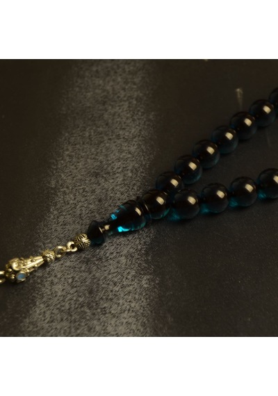 Küre Kesim 11x11 Mm Ateş Kehribar Alpaka Püsküllü Tesbih Yeşil