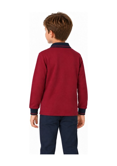 Baglan Kolej Polo Yaka Bordo Sweatshirt Ytg Ogrtl1453