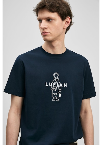Lufian Simbad Modern Grafik Erkek T-shirt 111020307 Lacivert