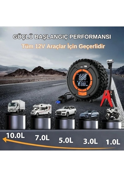Süper Güçlü 4000a 4'ü 1 Arada Jump Starter 25000 Mah
