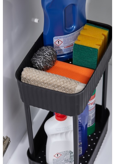 Elite - 2 Katlı Çok Amaçlı Pratik Mutfak Ve Banyo Organizer Düzenleyici Tekerleksiz Plastik 20 X 3 Diğer