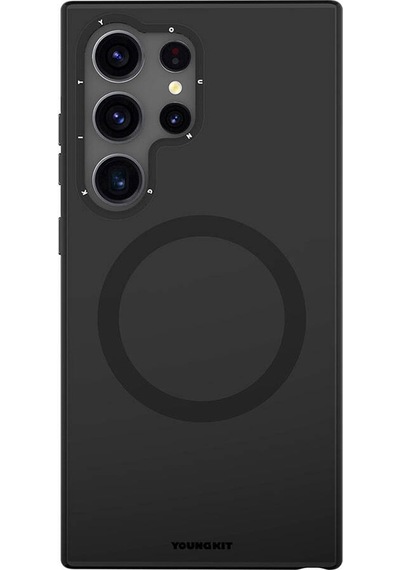 Galaxy S24 Ultra Uyumlu Kılıf Magsafe Destekli Çizilmeye Ve Aşınmaya Dayanıklı Youngkit Velvet Serisi Siyah